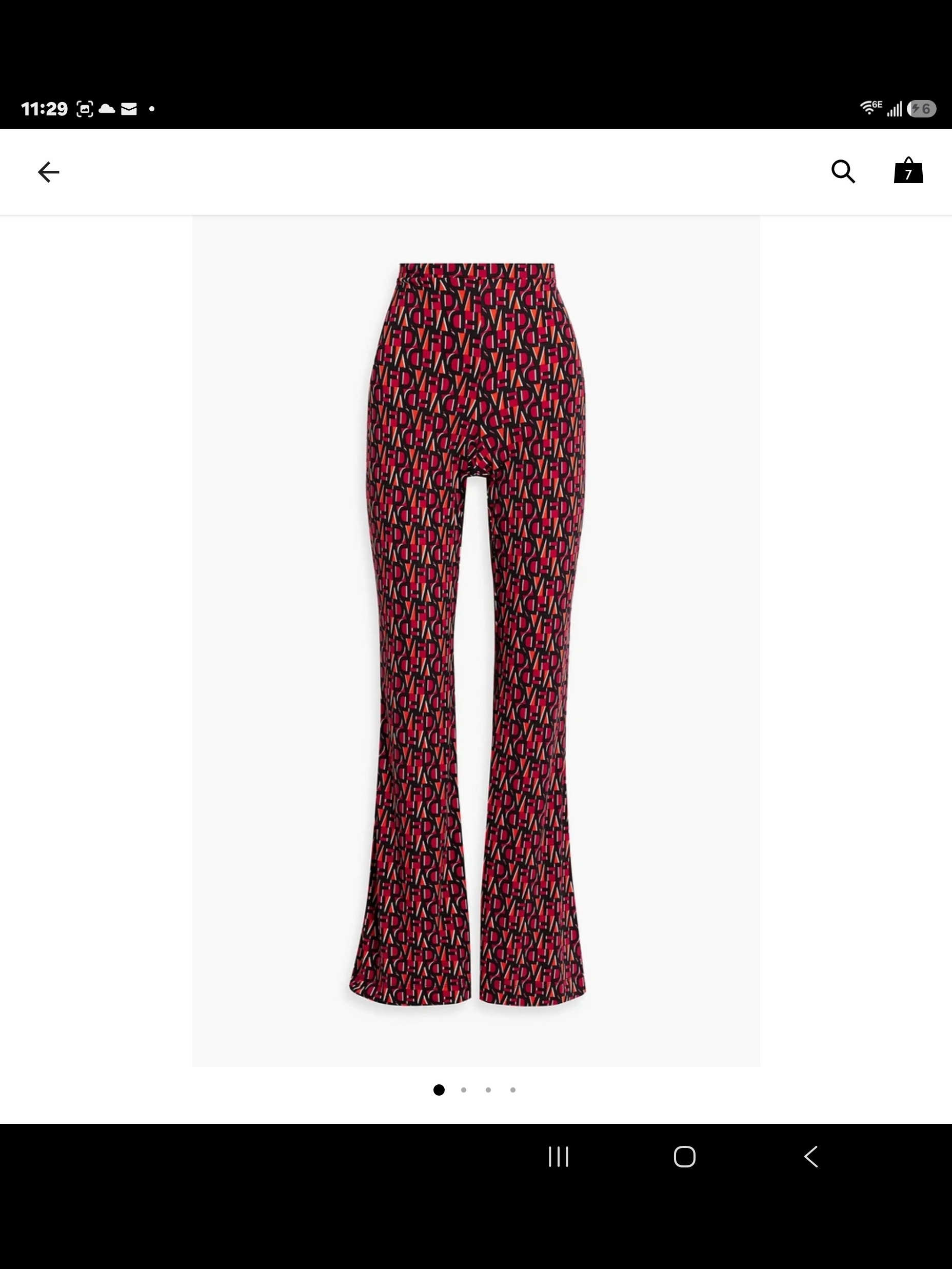 Diane Von Furstenberg Logo-Printed Stretch-Jersey Flared Pants Size Xl Nwt